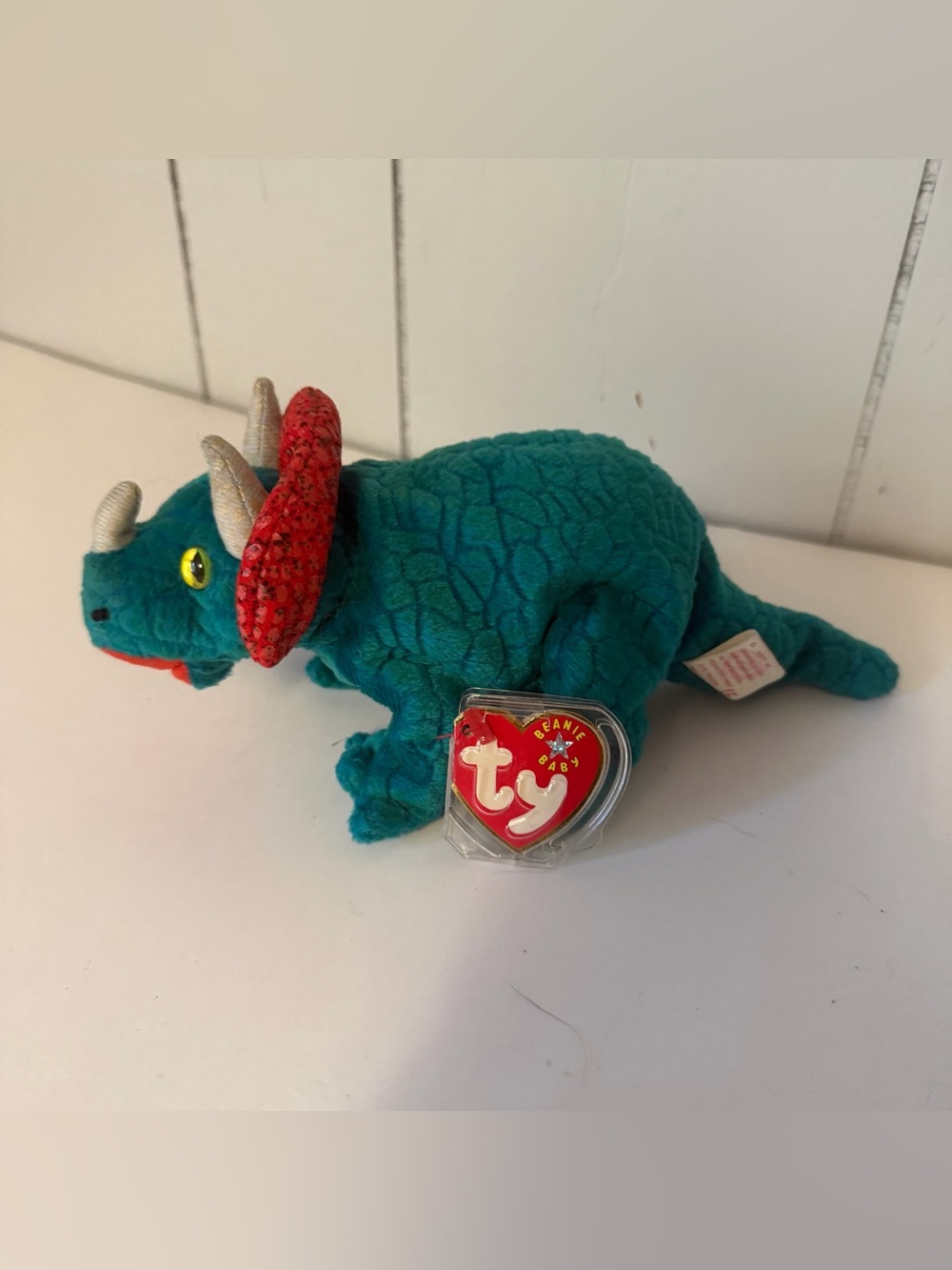 Ty Beanie Babies Hornsly the Triceratops 2000 Stuffed Animal Plush New NWT